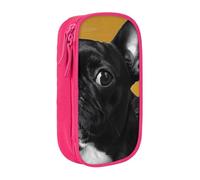 KCGSDEGV Pink Pen Pencil Cases with Cute Pug Printed, Large Capacity Cute Pencil Bag Holder Stationery Organizer Box for School Girls Boys
