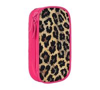 KCGSDEGV Pink Pen Pencil Cases with Leopard Print Print Printed, Large Capacity Cute Pencil Bag Holder Stationery Organizer Box for School Girls Boys