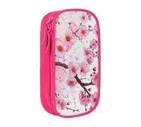 KCGSDEGV Pink Pen Pencil Cases with Tempting Cherry Blossoms Printed, Large Capacity Cute Pencil Bag Holder Stationery Organizer Box for School Girls Boys