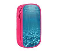 KCGSDEGV Pink Pen Pencil Cases with Tranquil Underwater Scenery Printed, Large Capacity Cute Pencil Bag Holder Stationery Organizer Box for School Girls Boys