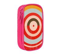 KCGSDEGV Pink Pen Pencil Cases with Vector Design Target Printed, Large Capacity Cute Pencil Bag Holder Stationery Organizer Box for School Girls Boys