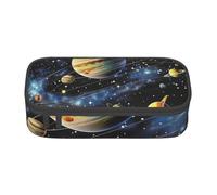 KCGSDEGV Planets Stars and Galaxy Printed Pencil Cases Cute Compartment Pencil Pouch Pen Bag Holder Stationery Organizer Box for School Girls Boys