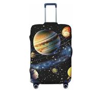 KCGSDEGV Planets Stars and Galaxy Prints Elastic Luggage Cover with Invisible Zippers - Universal Suitcase Protector for Travel, Business Trips, S(18-21inch Suitcase)