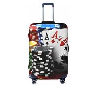 KCGSDEGV Poker Tournament Prints Elastic Luggage Cover with Invisible Zippers - Universal Suitcase Protector for Travel, Business Trips, M(22-24inch Suitcase)