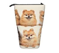 KCGSDEGV Pomeranians Pattern Prints Standing Expandable Pencil Case Organiser for School Pens, Makeup & Travel for Students & Artists