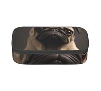 KCGSDEGV Pretty Pug Printed Pencil Cases Cute Compartment Pencil Pouch Pen Bag Holder Stationery Organizer Box for School Girls Boys