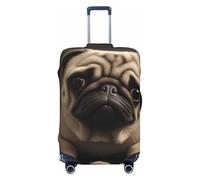 KCGSDEGV Pretty Pug Prints Elastic Luggage Cover with Invisible Zippers - Universal Suitcase Protector for Travel, Business Trips, S(18-21inch Suitcase)