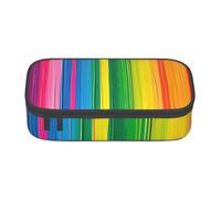 KCGSDEGV Rainbow Color Stripe Printed Pencil Cases Cute Compartment Pencil Pouch Pen Bag Holder Stationery Organizer Box for School Girls Boys