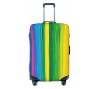 KCGSDEGV Rainbow Color Stripe Prints Elastic Luggage Cover with Invisible Zippers - Universal Suitcase Protector for Travel, Business Trips, XL(29-32inch Suitcase)
