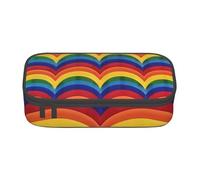 KCGSDEGV Rainbow Pattern Printed Pencil Cases Cute Compartment Pencil Pouch Pen Bag Holder Stationery Organizer Box for School Girls Boys