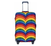 KCGSDEGV Rainbow Pattern Prints Elastic Luggage Cover with Invisible Zippers - Universal Suitcase Protector for Travel, Business Trips, M(22-24inch Suitcase)