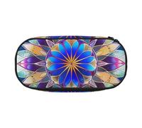 KCGSDEGV Rectangle Mandala Prints Pencil Case Stationery Organizer Pen Pouch Bag Makeup Bag for Travel School Work