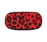 KCGSDEGV Red Leopard Pattern Prints Pencil Case Stationery Organizer Pen Pouch Bag Makeup Bag for Travel School Work