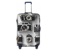 KCGSDEGV Retro Cool Camera Collection Prints Elastic Luggage Cover with Invisible Zippers - Universal Suitcase Protector for Travel, Business Trips, M(22-24inch Suitcase)