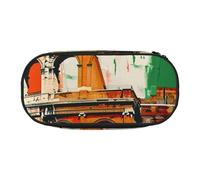 KCGSDEGV Roman Colosseum Italian Flag Prints Pencil Case Stationery Organizer Pen Pouch Bag Makeup Bag for Travel School Work