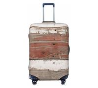 KCGSDEGV Rustic Old Barn Wood Prints Elastic Luggage Cover with Invisible Zippers - Universal Suitcase Protector for Travel, Business Trips, S(18-21inch Suitcase)