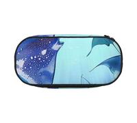KCGSDEGV Sea Animals Stingrays Prints Pencil Case Stationery Organizer Pen Pouch Bag Makeup Bag for Travel School Work
