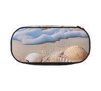 KCGSDEGV Shells on The Beach Prints Pencil Case Stationery Organizer Pen Pouch Bag Makeup Bag for Travel School Work