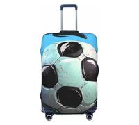 KCGSDEGV Soccer Ball Prints Elastic Luggage Cover with Invisible Zippers - Universal Suitcase Protector for Travel, Business Trips, XL(29-32inch Suitcase)