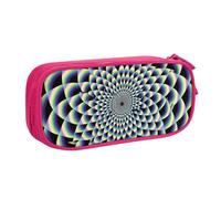 KCGSDEGV Spiral Optical Illusion Art Printed Pen Pencil Cases for School Girls Boys, Large Capacity Cute Pencil Bag Holder Stationery Organizer Box,Pink