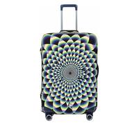 KCGSDEGV Spiral Optical Illusion Art Prints Elastic Luggage Cover with Invisible Zippers - Universal Suitcase Protector for Travel, Business Trips, M(22-24inch Suitcase)