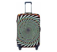 KCGSDEGV Spiral Optical Illusion Prints Elastic Luggage Cover with Invisible Zippers - Universal Suitcase Protector for Travel, Business Trips, L(25-28inch Suitcase)