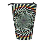 KCGSDEGV Spiral Optical Illusion Prints Standing Expandable Pencil Case Organiser for School Pens, Makeup & Travel for Students & Artists