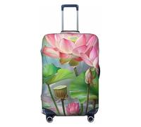 KCGSDEGV Spirit of The Flowers Prints Elastic Luggage Cover with Invisible Zippers - Universal Suitcase Protector for Travel, Business Trips, M(22-24inch Suitcase)