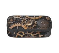 KCGSDEGV Steampunk Mechanical Gears Printed Pencil Cases Cute Compartment Pencil Pouch Pen Bag Holder Stationery Organizer Box for School Girls Boys
