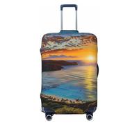 KCGSDEGV Sunrise Over Hanauma Bay Oahu Hawaii Prints Elastic Luggage Cover with Invisible Zippers - Universal Suitcase Protector for Travel, Business Trips, L(25-28inch Suitcase)