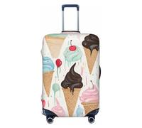 KCGSDEGV Sweet Ice Cream Prints Elastic Luggage Cover with Invisible Zippers - Universal Suitcase Protector for Travel, Business Trips, XL(29-32inch Suitcase)