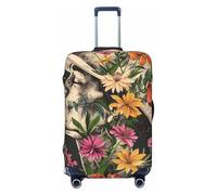 KCGSDEGV Thug Life Flowers Prints Elastic Luggage Cover with Invisible Zippers - Universal Suitcase Protector for Travel, Business Trips, XL(29-32inch Suitcase)