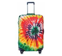 KCGSDEGV Tie Dye Hippies Prints Elastic Luggage Cover with Invisible Zippers - Universal Suitcase Protector for Travel, Business Trips, S(18-21inch Suitcase)