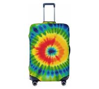 KCGSDEGV tie dye Rainbow Prints Elastic Luggage Cover with Invisible Zippers - Universal Suitcase Protector for Travel, Business Trips, L(25-28inch Suitcase)
