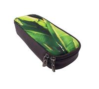 KCGSDEGV Tropical Banana Palm Leaves Printed Pen Pencil Cases for Students Girls Boys, Cute Leather Pencil Bag Pouch Holder Stationery Organizer for School Work Travel