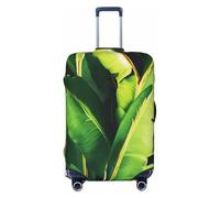 KCGSDEGV Tropical Banana Palm Leaves Prints Elastic Luggage Cover with Invisible Zippers - Universal Suitcase Protector for Travel, Business Trips, S(18-21inch Suitcase)