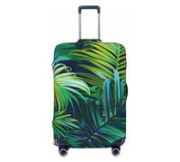 KCGSDEGV Tropical Palm Leaves Prints Elastic Luggage Cover with Invisible Zippers - Universal Suitcase Protector for Travel, Business Trips, XL(29-32inch Suitcase)