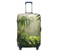 KCGSDEGV Tropical Rainforest Jungle Scene Prints Elastic Luggage Cover with Invisible Zippers - Universal Suitcase Protector for Travel, Business Trips, M(22-24inch Suitcase)