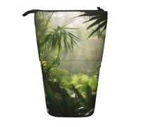KCGSDEGV Tropical Rainforest Jungle Scene Prints Standing Expandable Pencil Case Organiser for School Pens, Makeup & Travel for Students & Artists