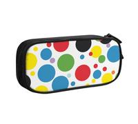 KCGSDEGV Twister Polka Dots Printed Pen Pencil Cases for School Girls Boys, Large Capacity Cute Pencil Bag Holder Stationery Organizer Box,Black