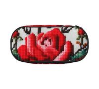 KCGSDEGV Ukrainian Embroidery Style Rose Prints Pencil Case Stationery Organizer Pen Pouch Bag Makeup Bag for Travel School Work