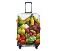 KCGSDEGV Variety Fresh Vegetables Fruits Prints Elastic Luggage Cover with Invisible Zippers - Universal Suitcase Protector for Travel, Business Trips, L(25-28inch Suitcase)
