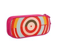 KCGSDEGV Vector Design Target Printed Pen Pencil Cases for School Girls Boys, Large Capacity Cute Pencil Bag Holder Stationery Organizer Box,Pink