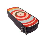 KCGSDEGV Vector Design Target Printed Pen Pencil Cases for Students Girls Boys, Cute Leather Pencil Bag Pouch Holder Stationery Organizer for School Work Travel