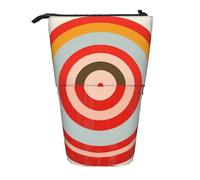 KCGSDEGV Vector Design Target Prints Standing Expandable Pencil Case Organiser for School Pens, Makeup & Travel for Students & Artists