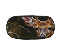 KCGSDEGV Whitetail Deer Fawn in Wilderness Stag Prints Pencil Case Stationery Organizer Pen Pouch Bag Makeup Bag for Travel School Work