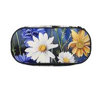 KCGSDEGV Wild Flowers and Cornflowers Daisies Prints Pencil Case Stationery Organizer Pen Pouch Bag Makeup Bag for Travel School Work