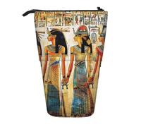 KCGSDEGV Women in Ancient Egypt Prints Standing Expandable Pencil Case Organiser for School Pens, Makeup & Travel for Students & Artists