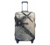 KCGSDEGV World War 2 Aircraft Airplane Prints Elastic Luggage Cover with Invisible Zippers - Universal Suitcase Protector for Travel, Business Trips, L(25-28inch Suitcase)