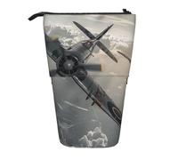 KCGSDEGV World War 2 Aircraft Airplane Prints Standing Expandable Pencil Case Organiser for School Pens, Makeup & Travel for Students & Artists